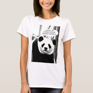 T-shirt Protéger la nature Panda Ours texte personnalisé F