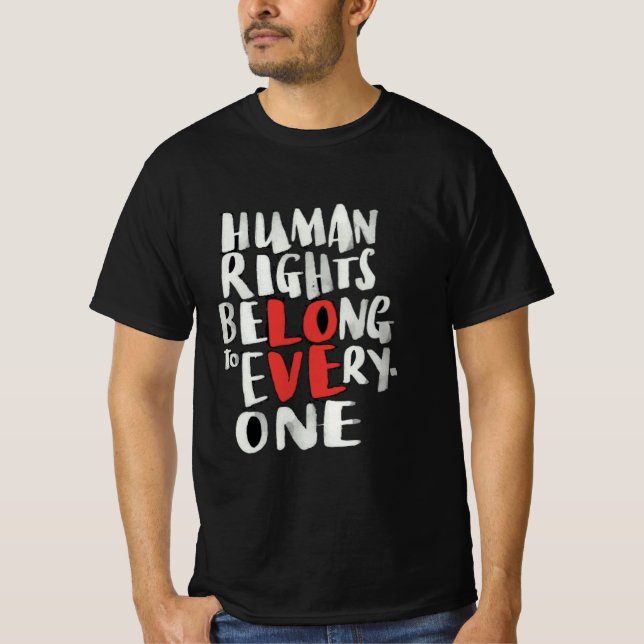T-shirt Protéger les droits de l'homme dans le monde (Devant)