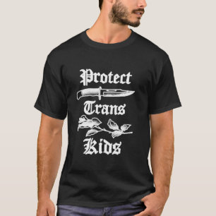 T-shirt Protéger les enfants trans couteau LGBTQ Rose Ally