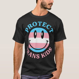 T-shirt Protéger les enfants trans Drapeau LGBTQ Sourire V