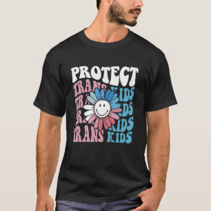 T-shirt Protéger Les Enfants Transgenres Fleur Drapeau Tra