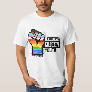 T-shirt Protéger les jeunes queer - Poing de la fierté pro