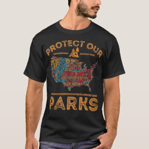 T-shirt Protéger nos parcs Carte du parc national Randonné