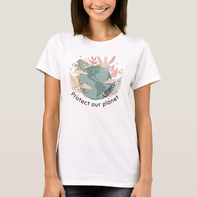T-shirt Protéger notre planète - Jour de la Terre (Texture (Devant)