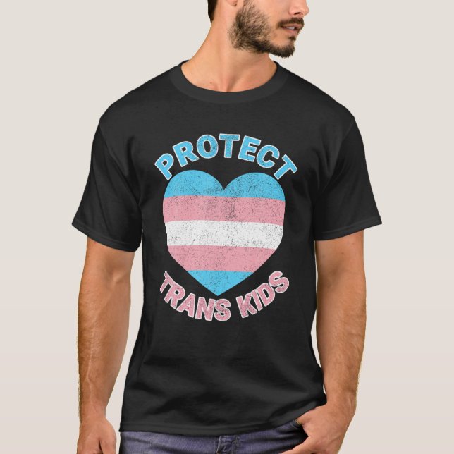 T-shirt Protéger Trans Kids LGBT Pride Transgender Trans L (Devant)