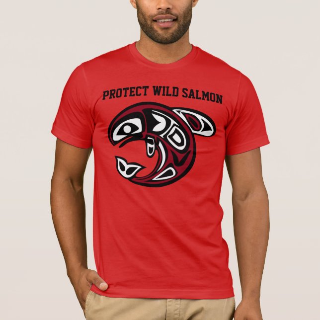 T-shirt Protégez la chemise saumonée sauvage (Devant)