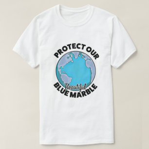T-shirt Protégez notre belle Marbre Bleu