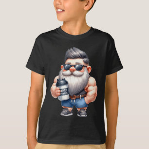 T-shirt Protéine de Whey Gnome Papa Funny Bodybuilder Grap