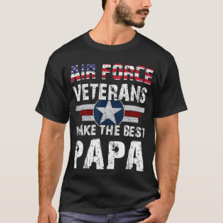 T-shirt Proud Air Force Veterans Makehe Best Papa US Flag 