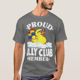 T-shirt Proud Ally Club Member Rubber Duck Rainbow Gay Les