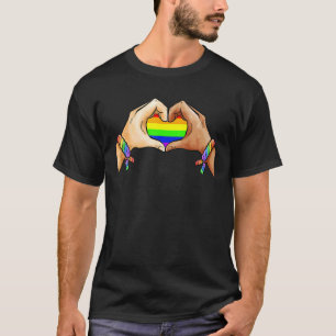 T-shirt Proud Ally Pride Lgbt Transgender Flag Heart Gay L