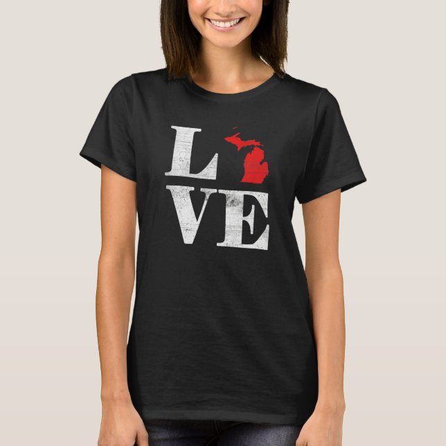 T-shirt Proud America Citizen State Flag Land Map Love Mic (Devant)