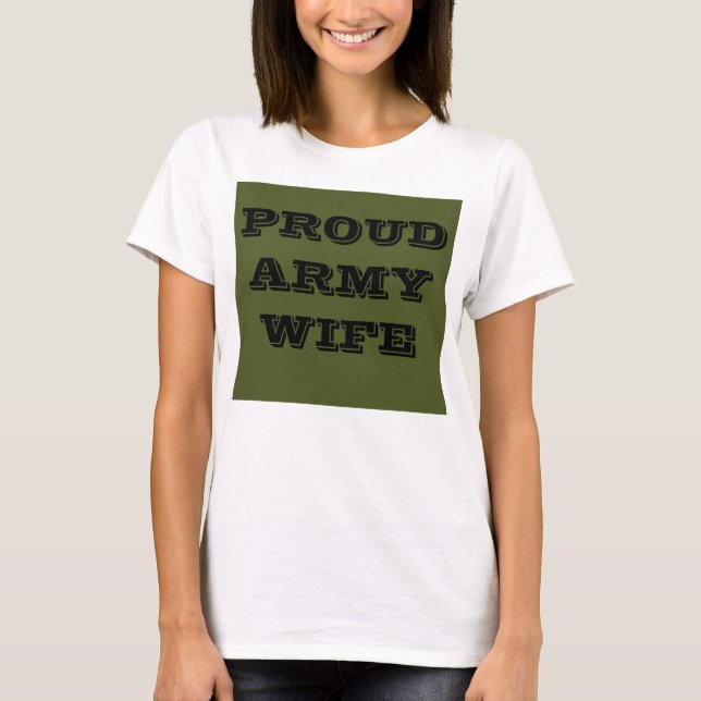 T - Shirt Proud Army Ehefrau (Vorderseite)