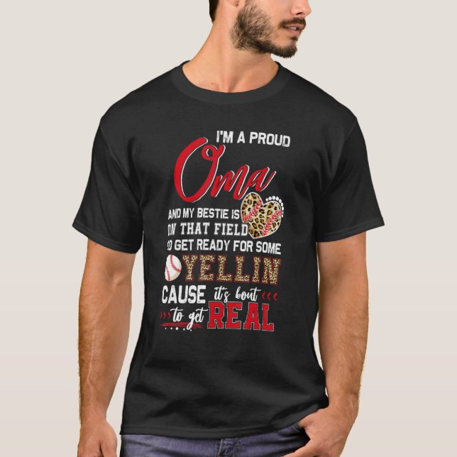 T-shirt Proud Baseball Oma Baseball Family Matching (Devant)