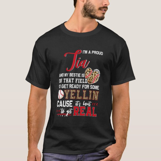 T-shirt Proud Baseball Tia Baseball Family Matching (Devant)