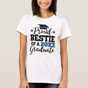 T-shirt Proud Bestie d'un 2022 diplômé noir bleu tassel