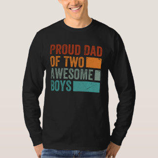 T-shirt Proud Dad of Two Awesome Boys   Father s Day  13