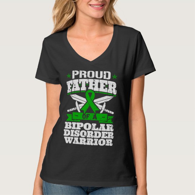 T-shirt Proud Father Of A Bipolar Disorder Warrior Awarene (Devant)