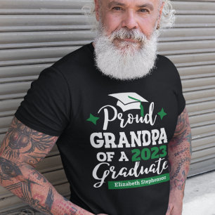 T-shirt Proud Grand-père 2023 diplômé vert nom casquette