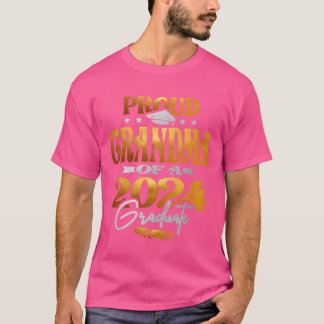 T-shirt Proud Grandma of a 2024 Graduate Class of 2024 fam