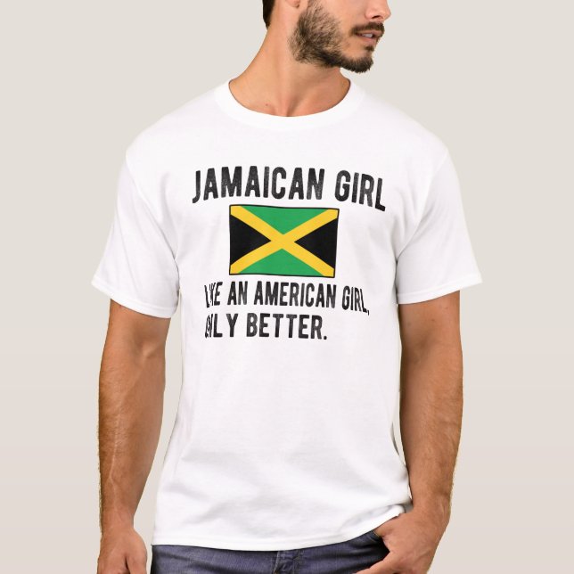 T-shirt Proud Jamaican Girl Jamaica Flag Jamaican Roots (Devant)