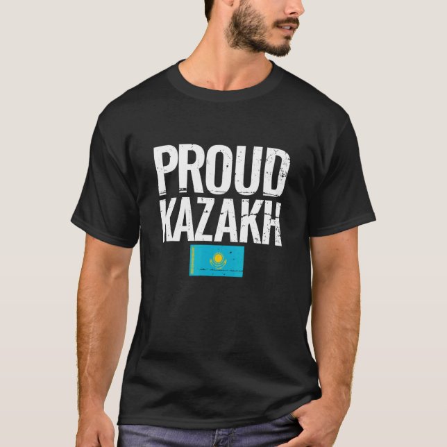 T-shirt Proud Kazakh Kazakhstan Flag (Devant)