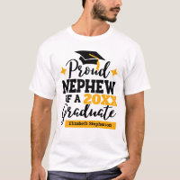 Proud neveu 2022 diplômé noir or nom de modèle