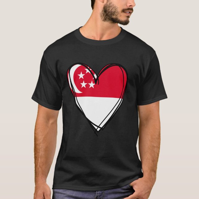 T-shirt Proud Singaporean Boy Girl Aunt Dad Mom Singapore  (Devant)