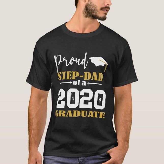 T-shirt Proud Step Papa d'un Blancs 2020 Graduate (Devant)