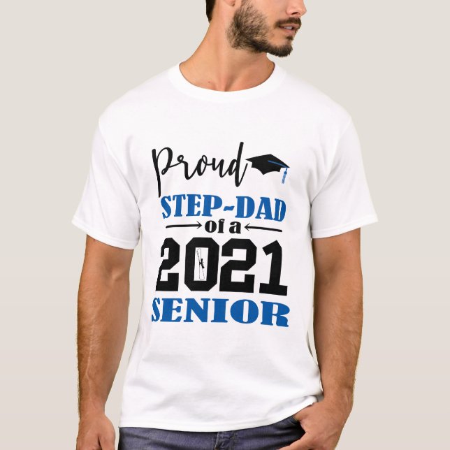 T-shirt Proud Step Papa d'un Senior 2021 (Devant)