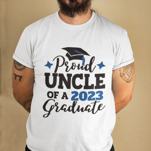 T-shirt Proud Uncle 2022 diplômé noir bleu tassel