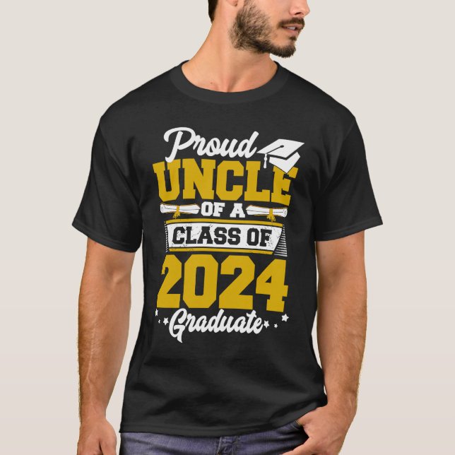 T-shirt Proud Uncle of a Class of 2024 Graduate Graduation (Devant)