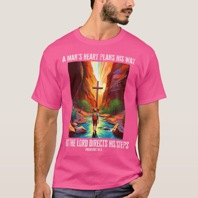 T-shirt Proverbes 169 Bible Verse Randonnée Le Christ Étro (Devant)