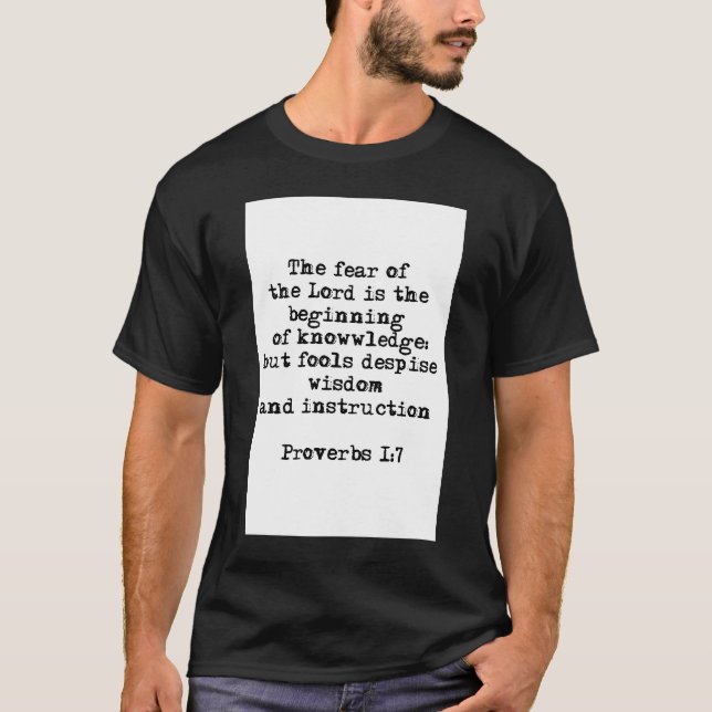 T-shirt Proverbes 1:7| La peur du Seigneur (Devant)