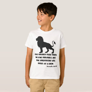 T-shirt Proverbes 28:1 Bible Verse Citation de KJV Boy's