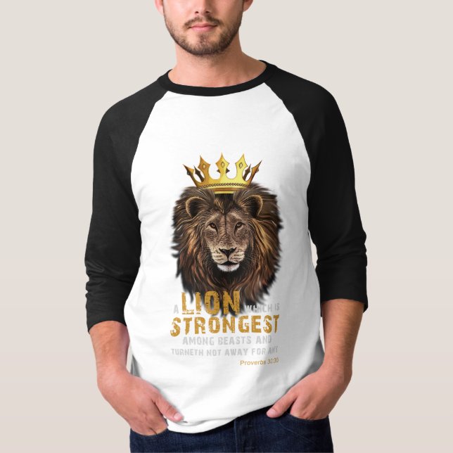T-shirt Proverbes 30:30 KJV Bible Scripture Citation Homme (Devant)