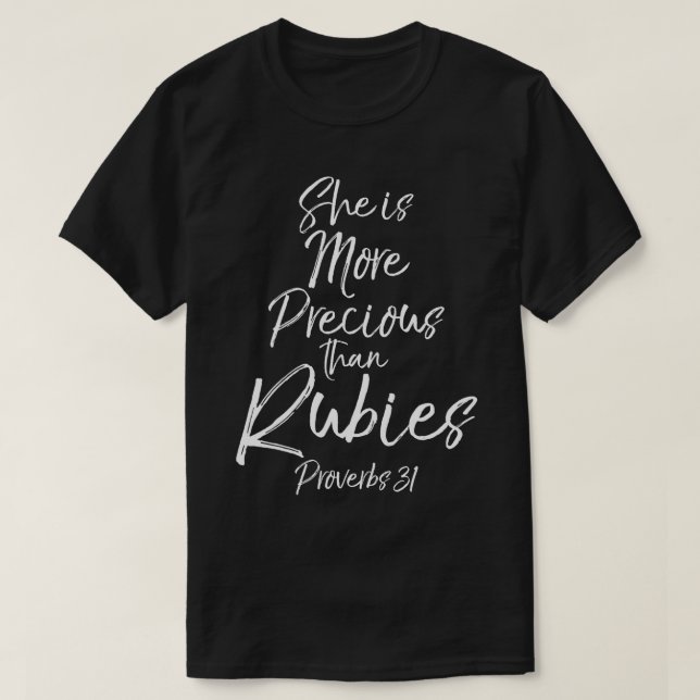 T-shirt Proverbes 31 Elle est plus Précieuse que Rubies Ma (Design devant)