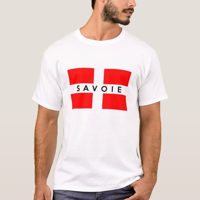 T-shirt province de savoie drapeau france nom du texte fra (Devant)