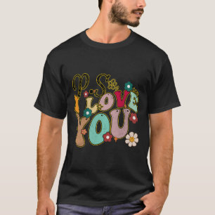 T-shirt Ps I Love You Day Groovy Saint-Valentin Hommes Fem