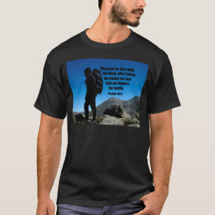 T-shirt Psaume 144:1 Béni soit le Seigneur mon rocher qui