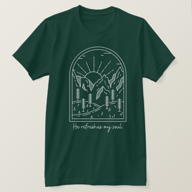 T-shirt Psaume 23 3 Rafraîchit Soul Bible chrétienne Verse (Design devant)