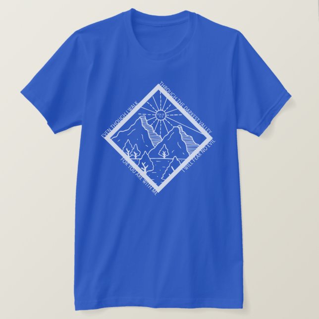 T-shirt Psaume 23 4 Ne crains aucun mal Bible chrétienne V (Design devant)