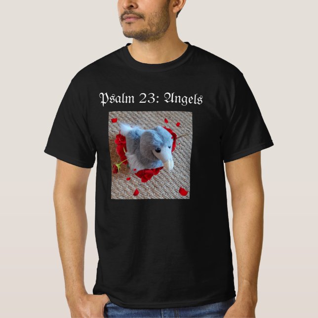 T-shirt Psaume 23 Angels dodo et plage de palmiers avec fl (Devant)