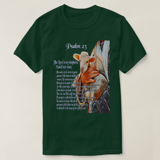 T-shirt Psaume 23 Écriture biblique chrétienne Le Seigneur (Design devant)