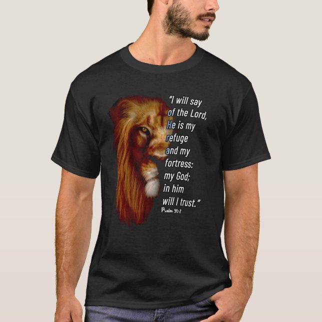 T-shirt Psaume 91 Bible Verse (Devant)
