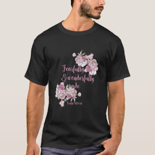 T-shirt Psaume Religieux Avec Peur Et Merveilleusement Fai