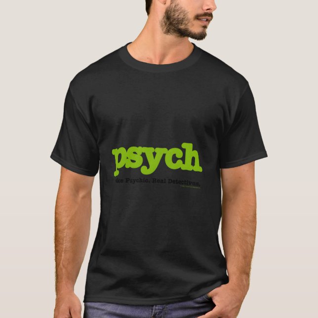 T-shirt Psych faux Psychique Véritable Détectives Crew Cou (Devant)