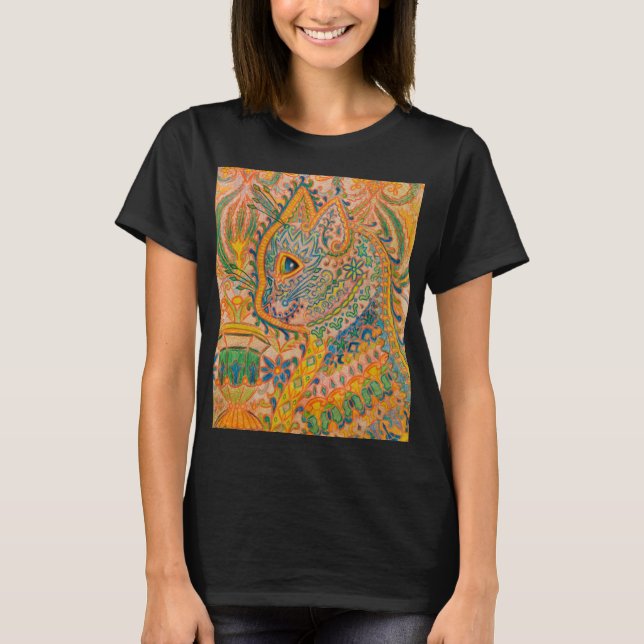 T-shirt Psychedelic Cat by Louis Wain (Devant)