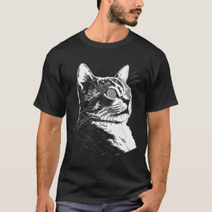 T-shirt Psychedelic Cat Festival Edm Trippy Illusion Kitty