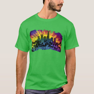 T-shirt Psychedelic Los Angele A tie dye Surreal Cityscape
